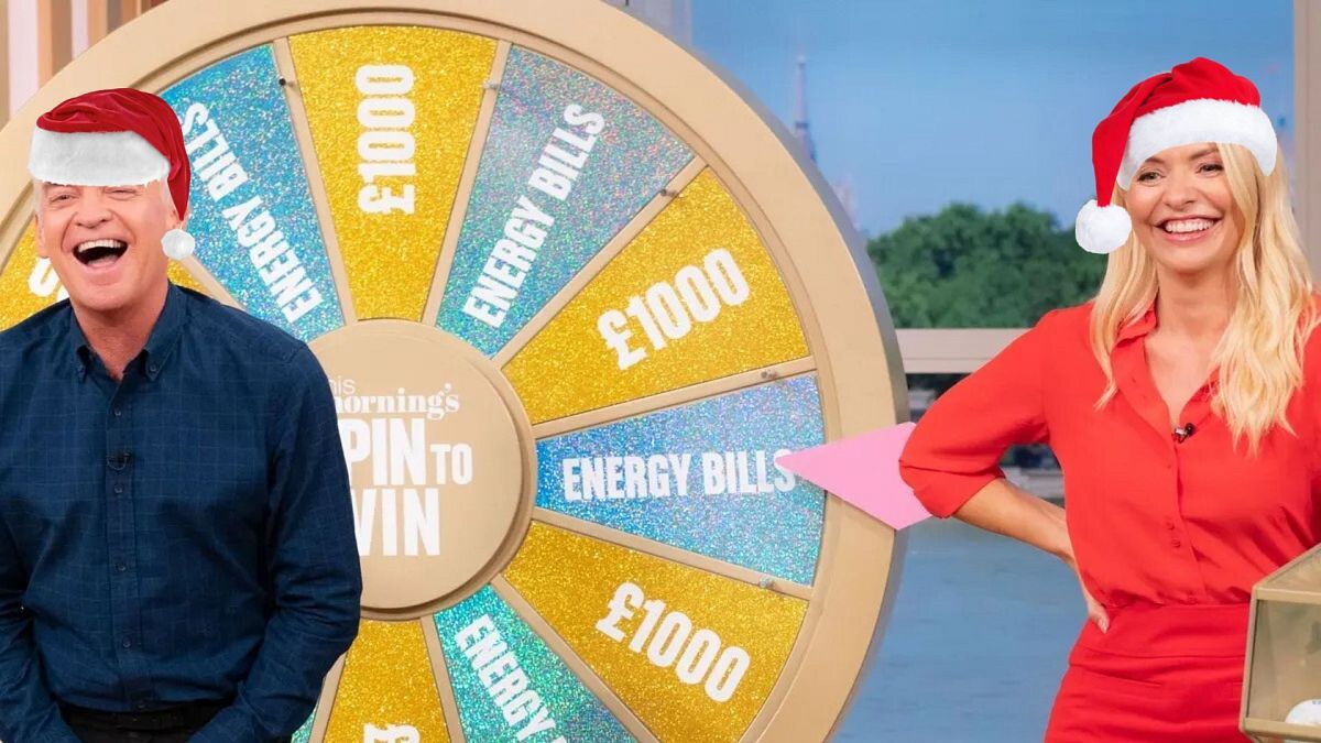 Phillip Schofield and Holly Willoughby on ITV’s This Morning presenting their “Spin To Win” game