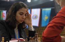 Iraniana Sara Khadem nos Mundiais de partidas rápidas de Xadrês sem o hijab