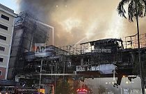 Incendio in un hotel a Poipet, Cambogia. 28 dicembre 2022.