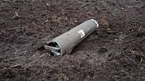 The alleged Ukrainian missile which fell along Belarusian territory 