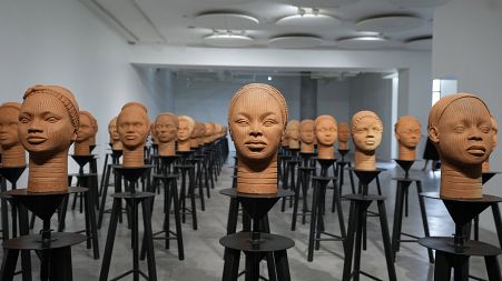 Sculptures created by French artist Prune Nourry are inspired by ancient Nigerian Ife terracotta heads.