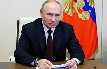 Vladímir Putin durante la videoconferencia