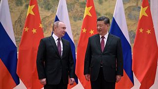 Vlagyimir Putyin és Hszi Csin-ping korábbi, üzbegisztáni találkozója
