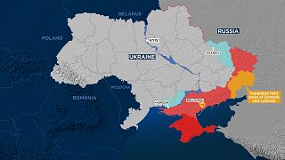 Map showing Russian-occupied territories in Ukraine