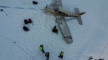 Aereo atterrato in emergenza sulle Dolomiti.