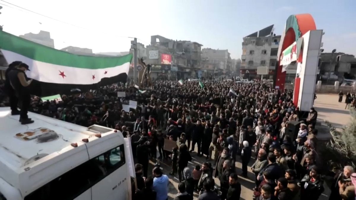 Suriye'nin El Bab kentindeki protesto