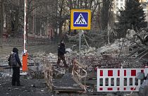 Összeomlott épület Kijev belvárosában december 31-én.