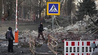 Összeomlott épület Kijev belvárosában december 31-én. 