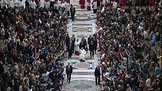 Ferenc pápa a Szent Péter-bazilikában