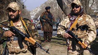 مقاتلو طالبان في حراسة بكابول، أفغانستان، ديسمبر، 2022.