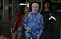 Brazil fiatalok Lula képmásával