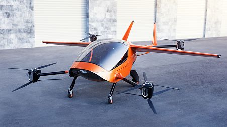 Image shows the AIR ONE, an eVTOL designed by Israeli company, AIR.
