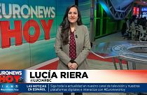 Lucía Riera presenta el informativo diario Euronews Hoy