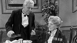 Freddie Frinton as the Butler and May Warden as Ms Sophie in Dinner for One