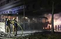 Kiégett busz Berlinben, január elsején