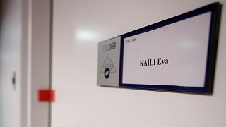 درب دفتر کار خانم اوا کایلی در پارلمان اروپا در استراسبورگ 