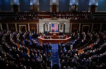 Az amerikai Kongresszusban Volodimir Zelenszkij ukrán elnök tart beszédet