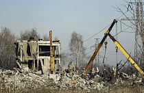 Romeltakarítás Makiivkában az ukrán rakétatámadás után