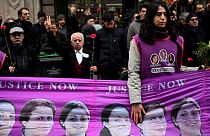 Marche d'hommage à six militants kurdes tués à Paris, en France le 4 janvier 2023