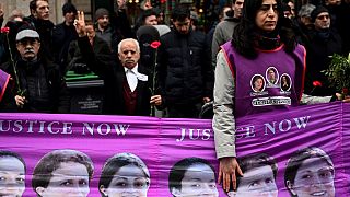 Marche d'hommage à six militants kurdes tués à Paris, en France le 4 janvier 2023