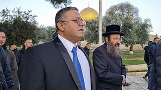  إيتمار بن غفير في فناء المسجد الأقصى في القدس، 3 يناير 2023.