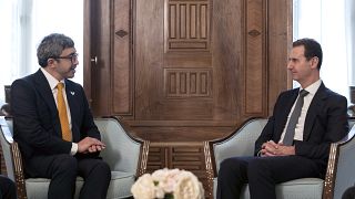 لقاء وزير خارجية دولة الإمارات العربية المتحدة الشيخ عبدالله بن زايد آل نهيان بالرئيس السوري بشار الأسد