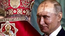 Президент России Владимир Путин на службе в церкви