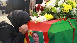 تشييع جنازة الكردية أمينة كارا في السليمانية في إقليم كردستان العراق