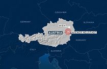 Map showing town ofWienerNeustadt in Austria where shooting took place