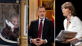 From left, Queen Margrethe II of Denmark; King Felipe VI of Spain; and  Princess Märtha Louise of Norway