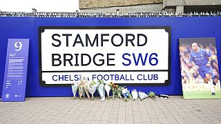 Flowers and tributes for Gianluca Vialli at Chelsea's Stamford Bridge ground, London, following the announcement of the death of the former Italy, Juventus and Chelsea striker