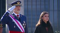 El rey Felipe VI y la reina Letizia durante la celebración de la Pascua Militar