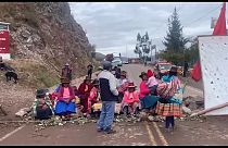 Una de las carreteras cortadas en Perú por los manifestantes
