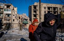Разрушения в городе Часов Яр, Донецкая область, Украина, 7 января 2023 года.