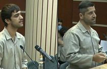 Мохаммад Мехди Кареми и Сейед Мохаммад Хоссейни на заседании суда исламской республики, 5 декабря 2022 года.