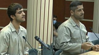 Мохаммад Мехди Кареми и Сейед Мохаммад Хоссейни на заседании суда исламской республики, 5 декабря 2022 года.