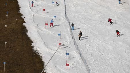 Warmer-than-average winter temperatures in Austria are threatening ice cover on Lake Weissensee