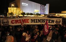 Акция протеста в Тель-Авиве против нового правительства и лично премьер-министра Нетаньяху, 7 января 2023 года.