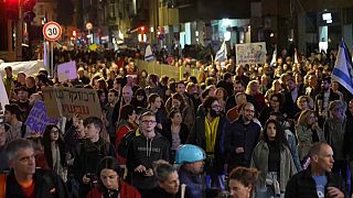 Manifestation à Tel-Aviv contre le nouveau gouvernement dirigé par Benjamin Netanyahou, samedi 7 janvier 2023.
