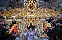 Il Metropolita epifanio, patriarca della chiesa ortodossa ucraina, ha ufficiato la funzione del Natale ortodosso, nella Cattedrale della Dormizione di Kiev