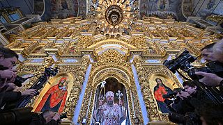 Il Metropolita epifanio, patriarca della chiesa ortodossa ucraina, ha ufficiato la funzione del Natale ortodosso, nella Cattedrale della Dormizione di Kiev