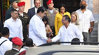 Nicolás Maduro y Gustavo Petro en Caracas