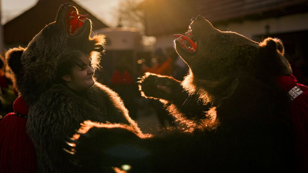 In photos: Romania's 'dancing bear festival'