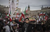 Акция протеста во французском Лионе против казней и нарушения прав человека в Иране, 8 января 2023 года.