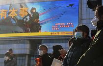 A kínai légierő utcai propagadája Pekingben