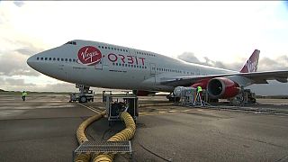 Virgin Orbit 747 carrying orbital rocket.