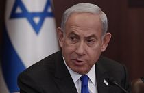 Az izraeli miniszterelnök Jeruzsálemben, a kabinet ülésén
