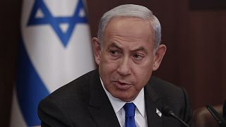 Az izraeli miniszterelnök Jeruzsálemben, a kabinet ülésén