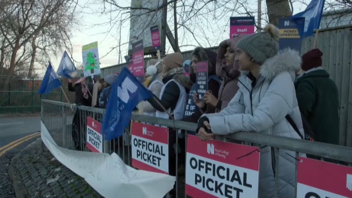 Health workers on strike in Liverpool