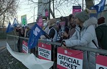 Health workers on strike in Liverpool